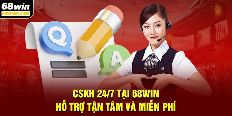 CSKH 24/7 tại 68win, hỗ trợ tận tâm và miễn phí